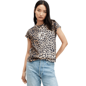 AllSaints Tiepo Anna Leopard Print Logo T-Shirt